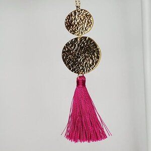 GORJANA, Phoenix Pendant Tassel Necklace NWOT - Berry